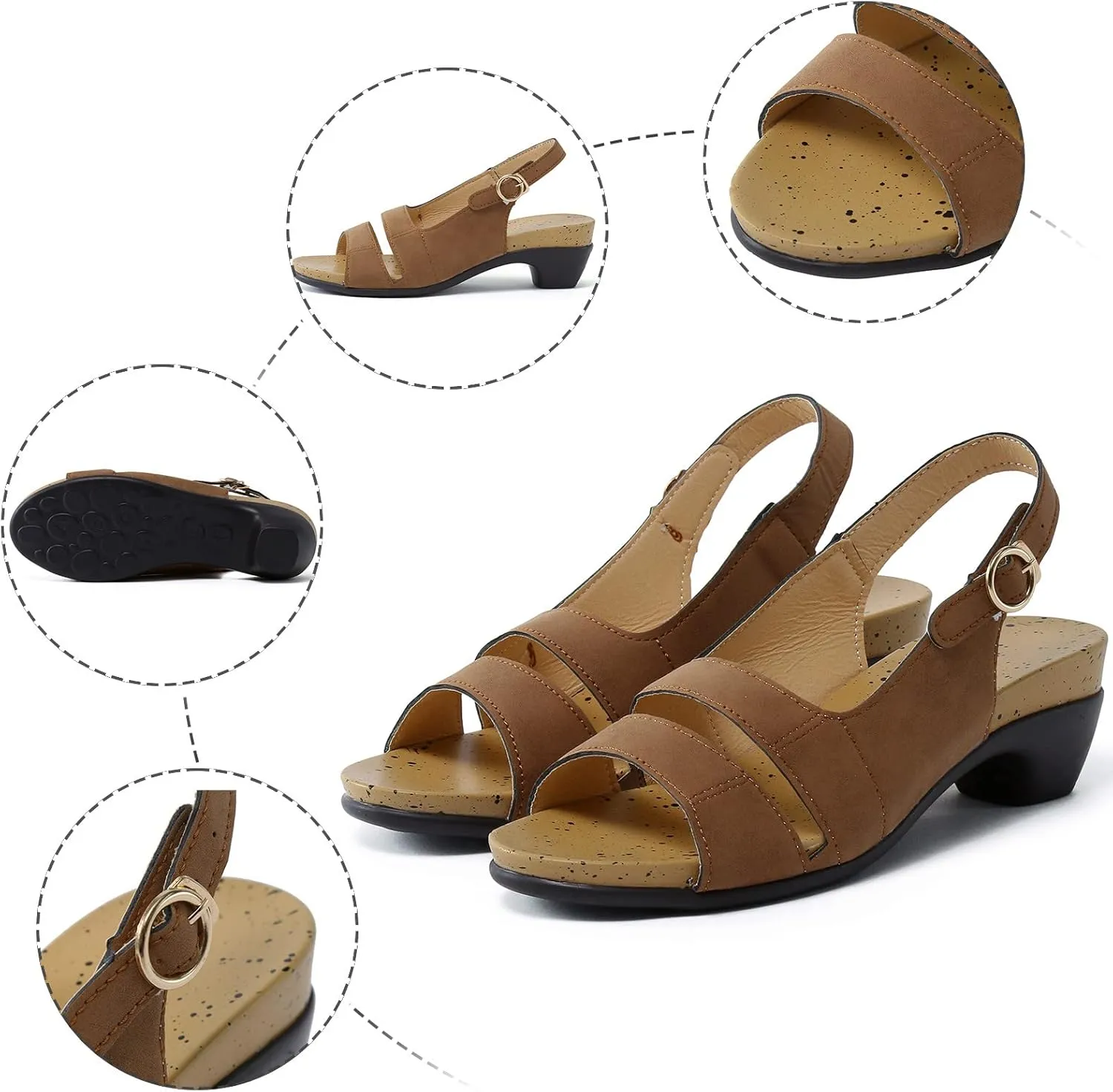 Wedge Sandals for Women 2025 Dressy Comfy Elegant Low Heel Open Toe Breathable Ankle Strap Sandals with Adjustable Buckle