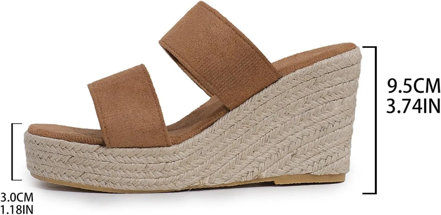 Wedge Sandals for Women 2025 Dressy Espadrilles Wedges Open Toe Wide Width Sandal Casual Platform Slides Slip On Outdoor Slippers Summer Dress Shoes Ladies Breathable Shoes Fashion Trends