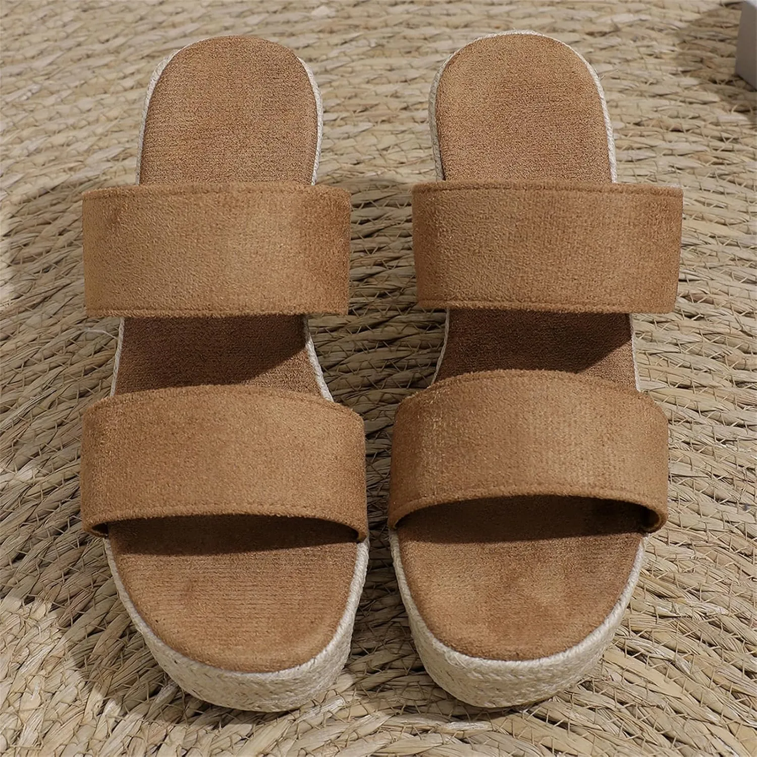 Wedge Sandals for Women 2025 Dressy Espadrilles Wedges Open Toe Wide Width Sandal Casual Platform Slides Slip On Outdoor Slippers Summer Dress Shoes Ladies Breathable Shoes Fashion Trends