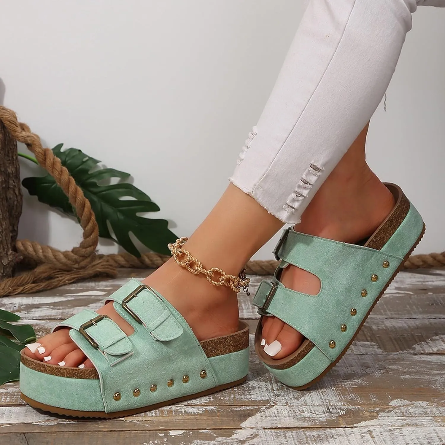 Wedge Sandals For Women 2025 Platform Comfort Orthopedic Wedge Sandals Open Toe Espadrilles Dressy High Heeled Wedges Women Summer Trendy Slip On Slippers Casual Arch Support Shoes Boho Beach Vacation