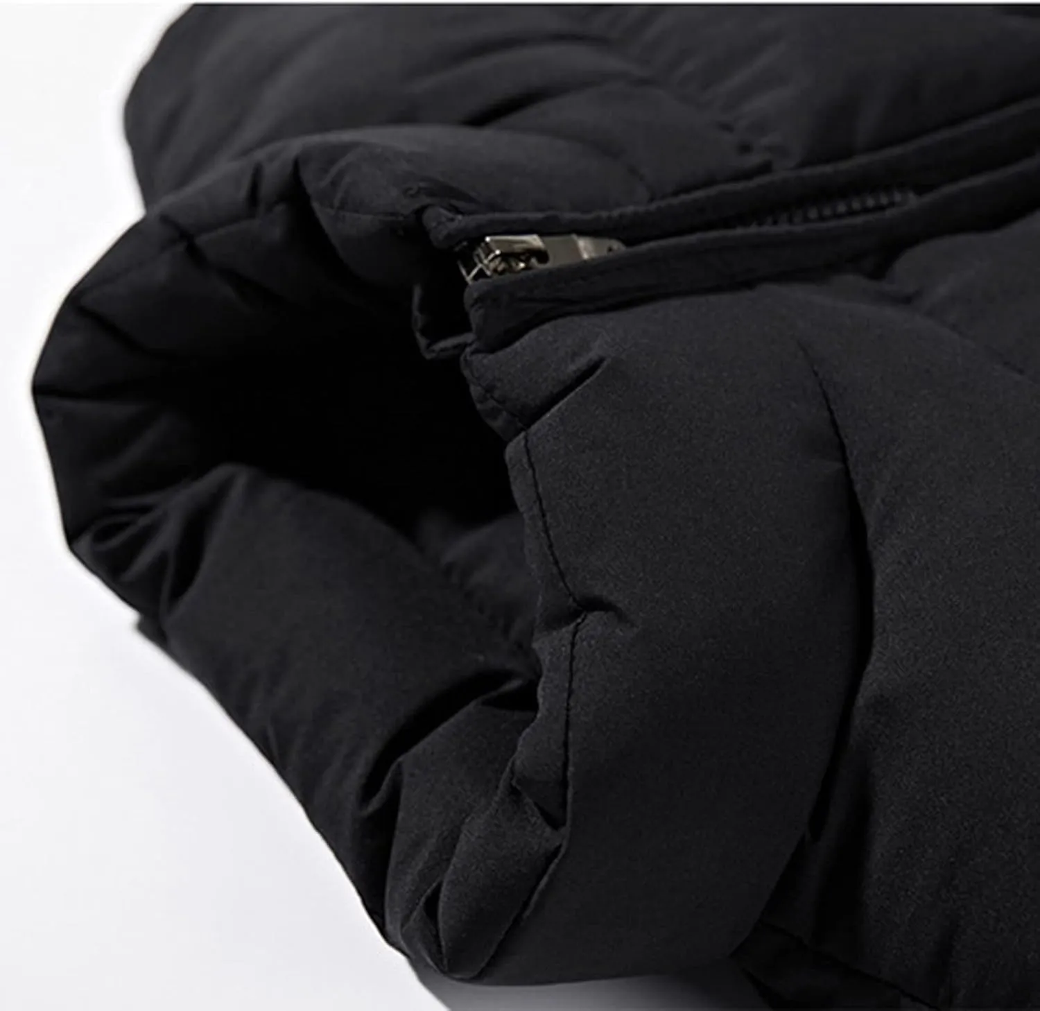 WENKOMG1 Men's Winter Down Vest, Autumn Warm Cotton Coat Solid Colour Zip Up Jacket Sleeveless Soft Lightweight Outerwear