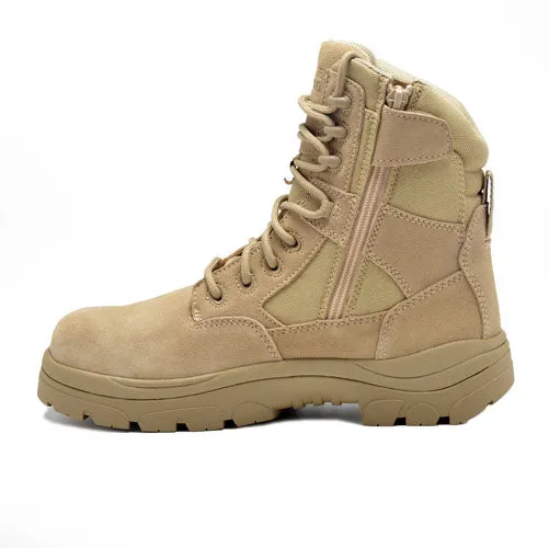 Wide Load 790SZN - 8INCH SAND SOFT TOE ZIP / LACE UP BOOT