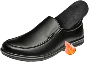 Winter Warm Plush Cotton Non Slip Oil Water Resistant Chef Work Shoes for Men, Comfortable Kitchen Hospital Garden Professional Service Shoes with Cushioned Cushion, for Indoor and Outdoor