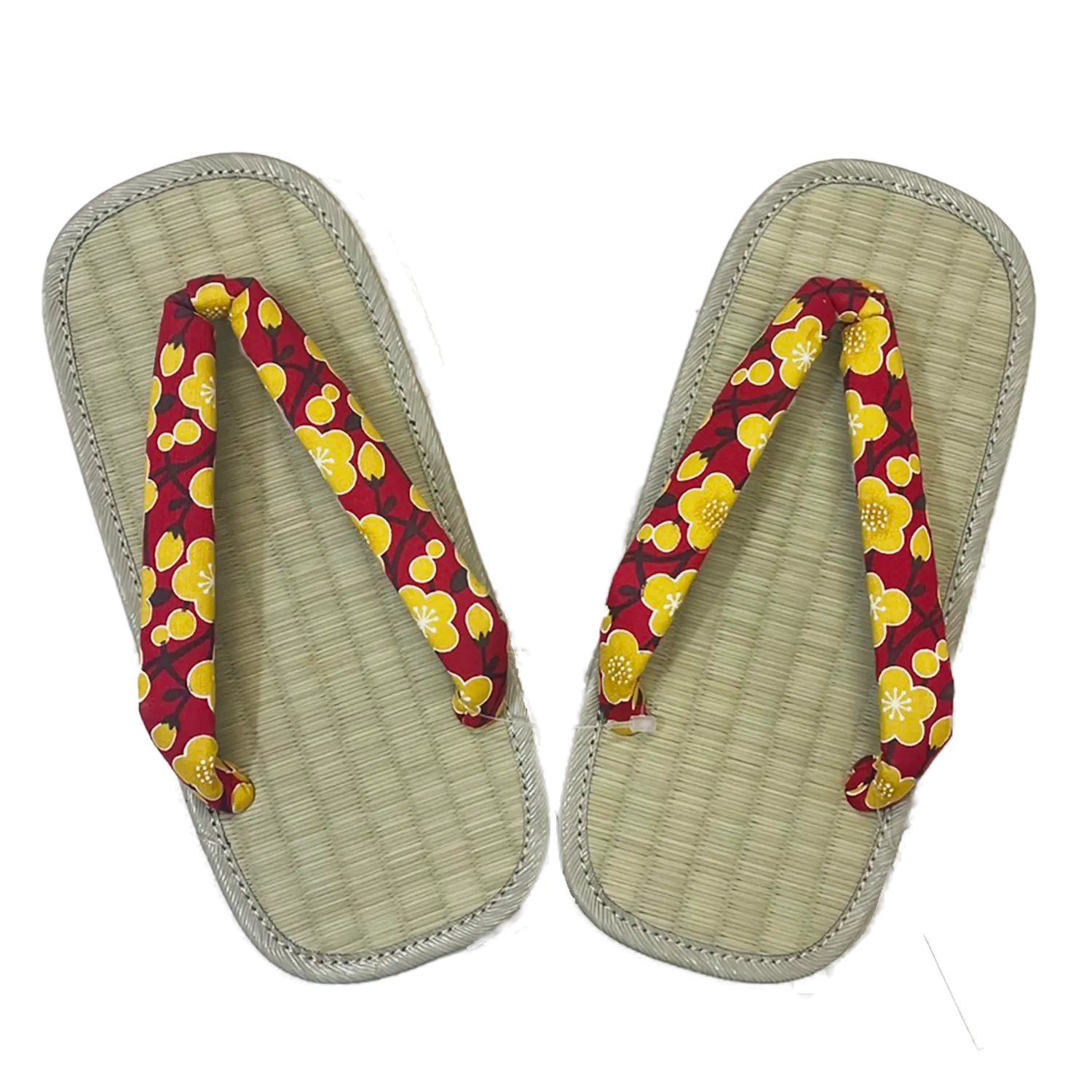 Woman's Tatami setta sandals : Red, Yellow Flowers