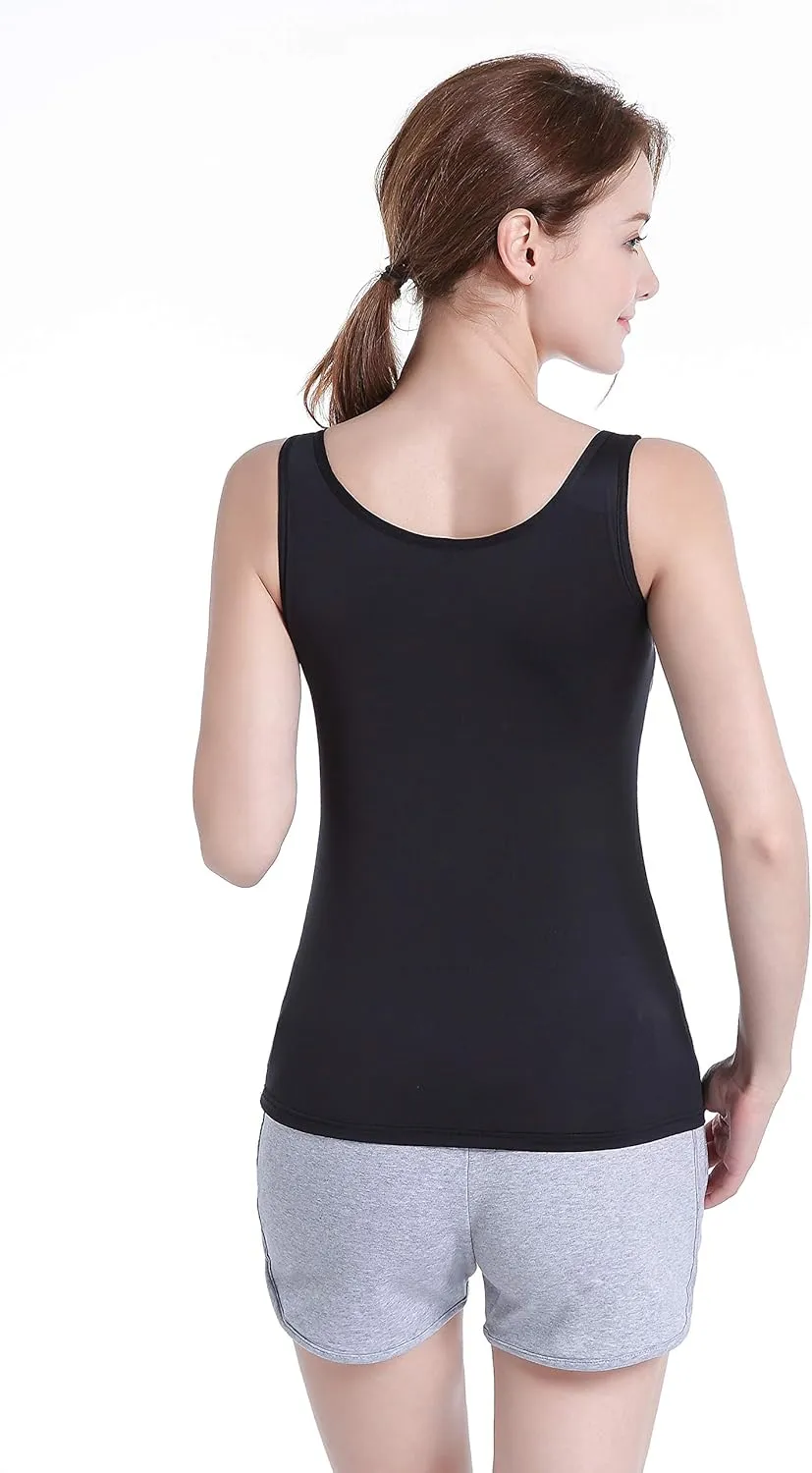 Women Sleeveless Tank Top with Built in Padded Bra