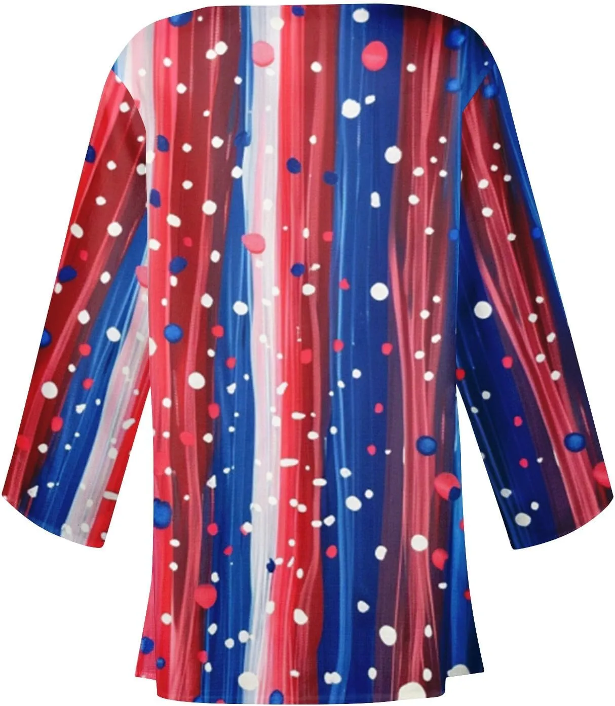 Womens American Flag Stars Cover Ups Kimono Independence Day Loose Cardigans 3/4 Sleeve Open Front Fourth of July Tops