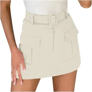Womens Cargo Skort 2025 Summer Casual High Waisted Mini Skirts Trendy Y2K Teen Girls Belted Shorts with Pockets