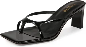 Women's Chunky Heels Flip Flops Block Heeled Sandals Square Open Toe Heels Summer Party Sexy Dress Shoes
