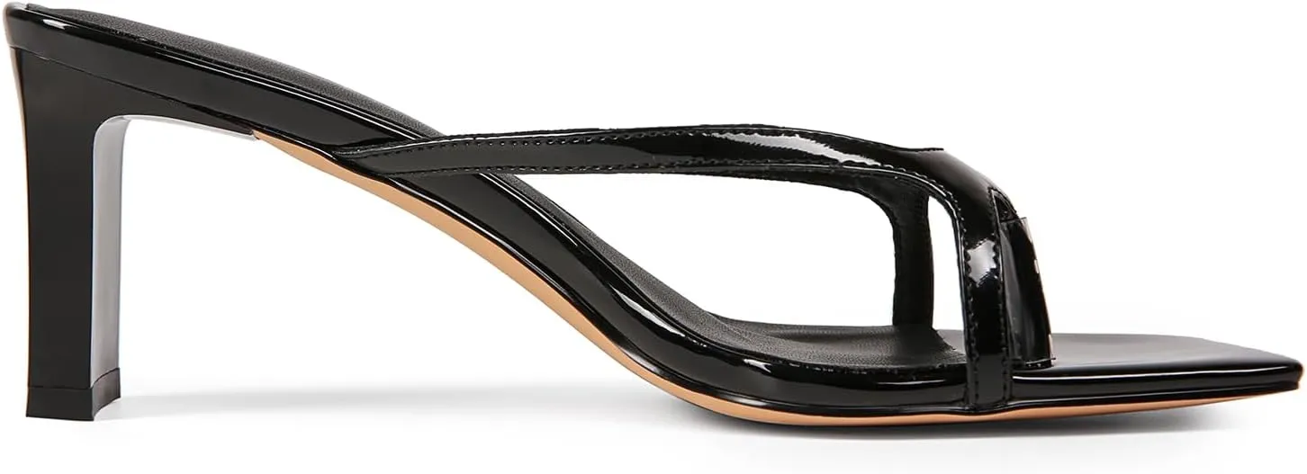 Women's Chunky Heels Flip Flops Block Heeled Sandals Square Open Toe Heels Summer Party Sexy Dress Shoes