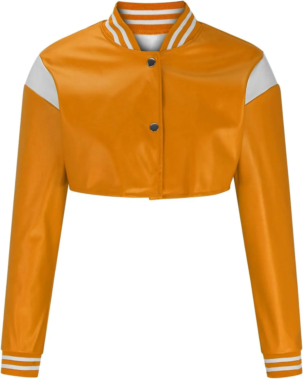 Women's Cropped Faux Leather Jackets Short Bomber Motorcycle Coats Colorblock Crop Moto Biker Jacket Trendy Clothes