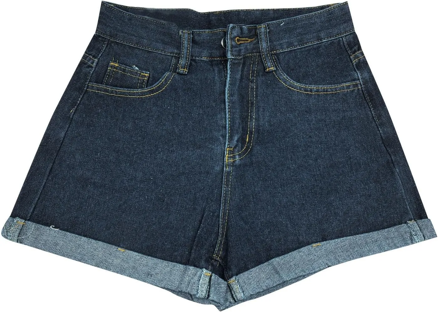 Womens Denim Jean Shorts High Waisted Trendy Summer Wide Leg Stretchy Baggy Folded Hem Y2k Girls Hot Shorts Pants