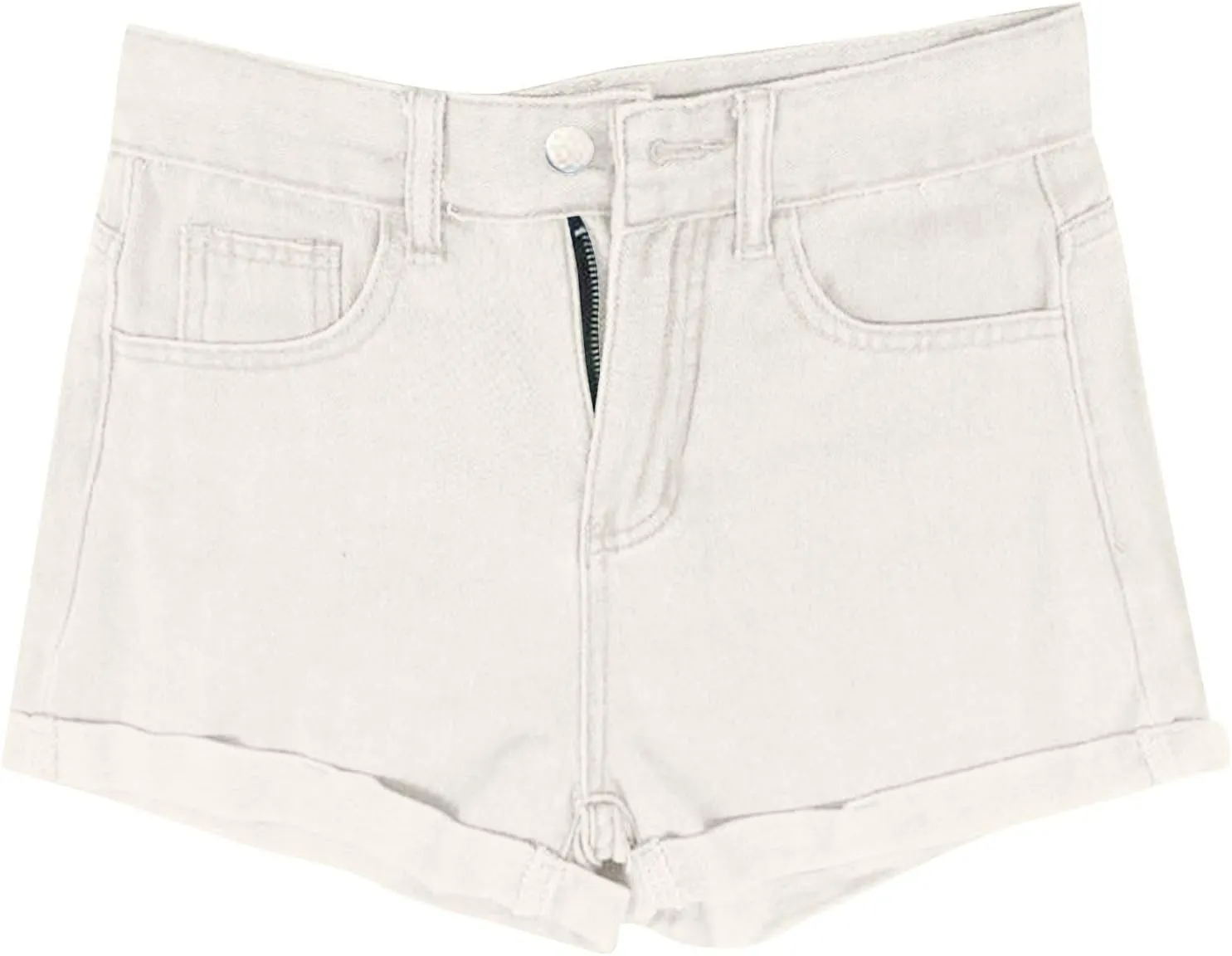 Womens Denim Jean Shorts High Waisted Trendy Summer Wide Leg Stretchy Baggy Folded Hem Y2k Girls Hot Shorts Pants