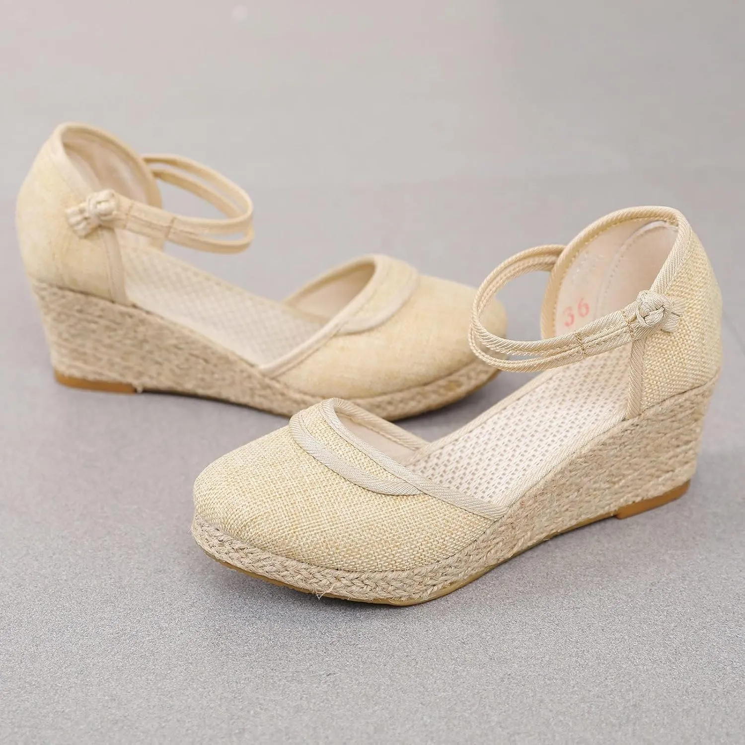 Womens Espadrilles Wedges Sandals Open Toe Platform Ankle Strap Summer Dress Shoes Espadrille Wedge Sandals for Women Dressy