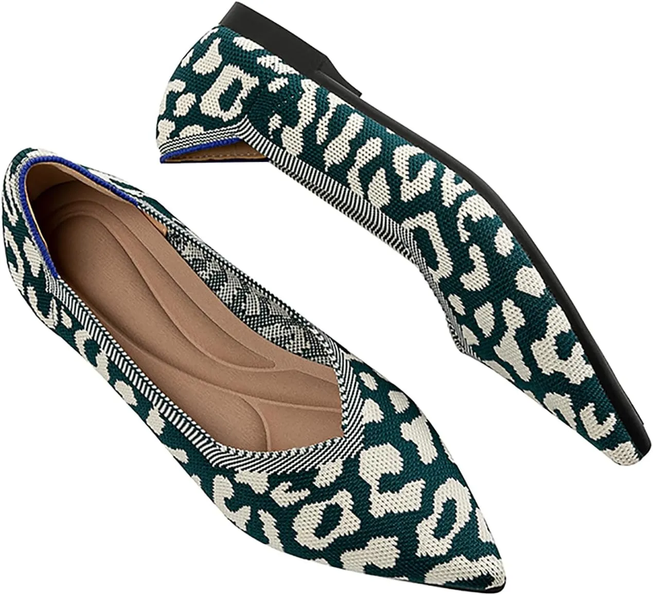 Women's Flats Shoes Pointed Toe Knit Ballet Comfortable Dressy Slip On Flat Classic Ballet Office Work Shoes