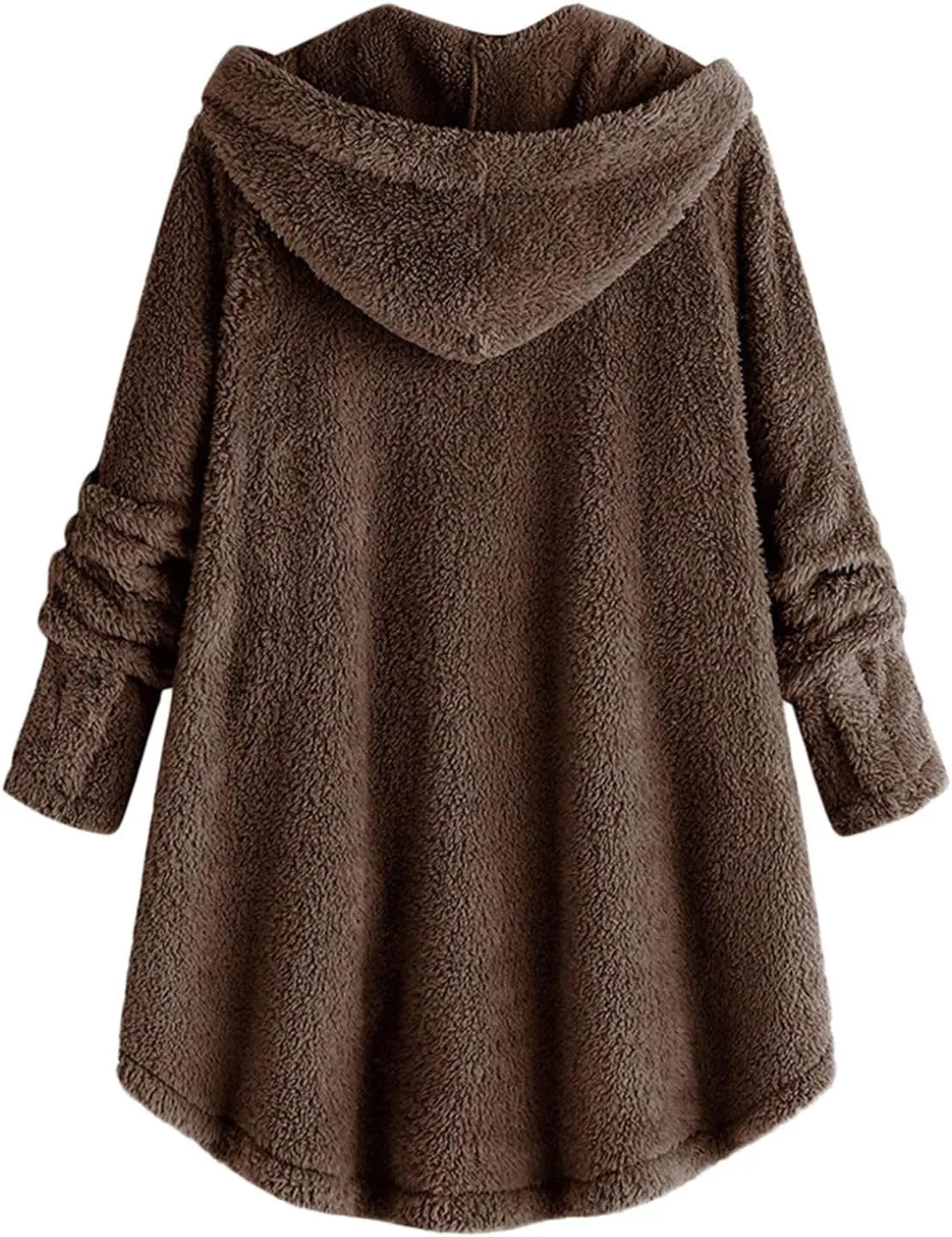 Womens Fuzzy Fleece Sherpa Hoodies Oversized Button Down Sweatshirt Winter Thermal Sweaters Soft Warm Hoodies