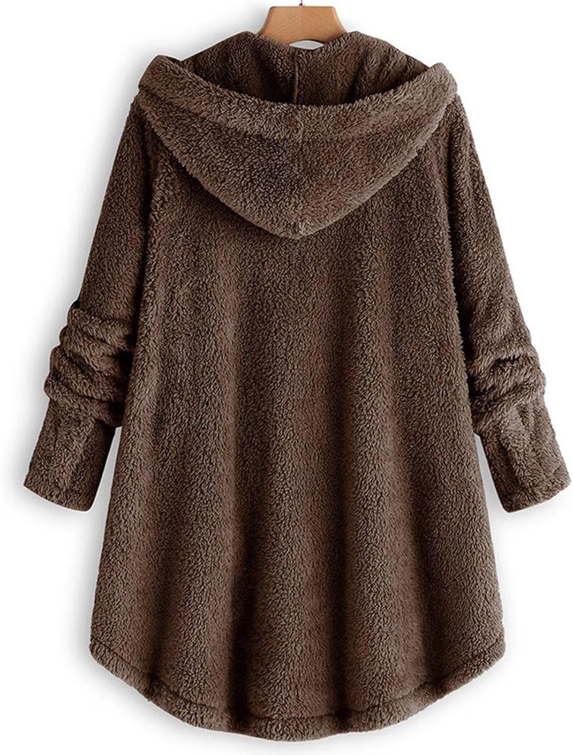 Womens Fuzzy Fleece Sherpa Hoodies Oversized Button Down Sweatshirt Winter Thermal Sweaters Soft Warm Hoodies