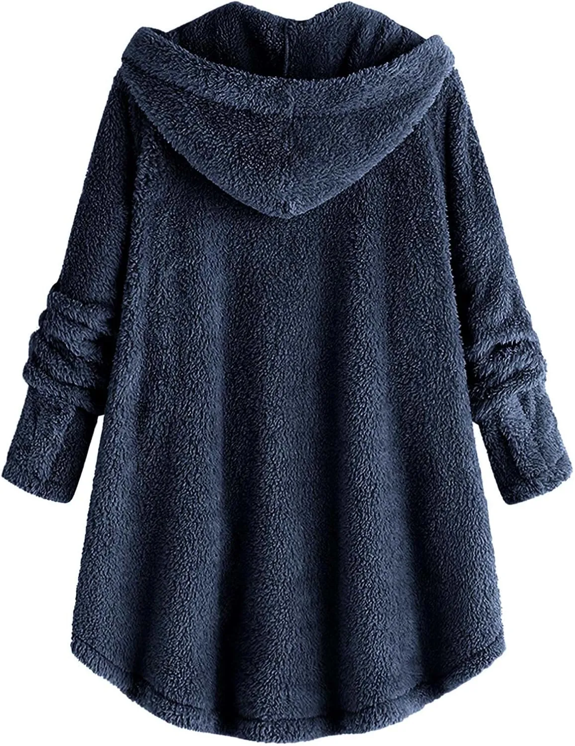Womens Fuzzy Fleece Sherpa Hoodies Oversized Button Down Sweatshirt Winter Thermal Sweaters Soft Warm Hoodies