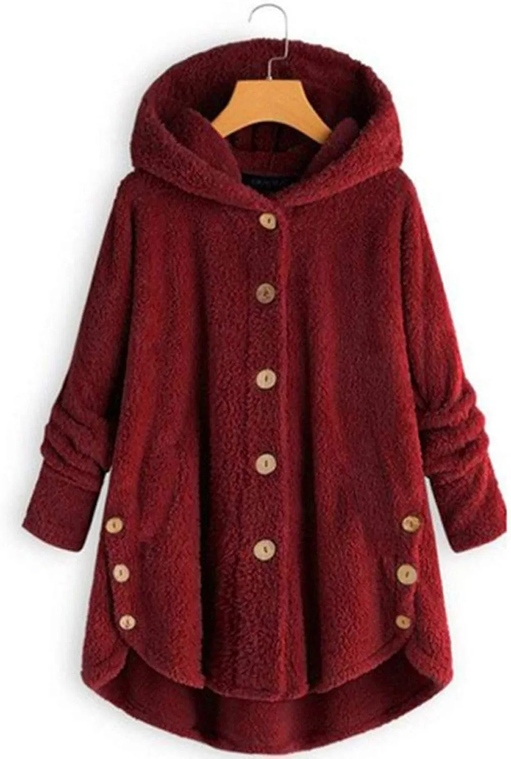 Womens Fuzzy Fleece Sherpa Hoodies Oversized Button Down Sweatshirt Winter Thermal Sweaters Soft Warm Hoodies