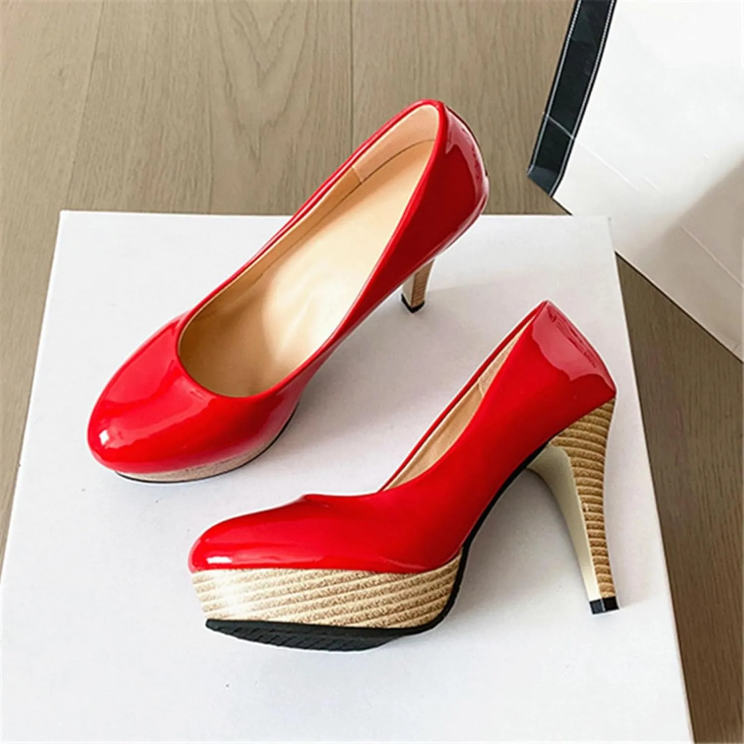 Women's Heels Classic Close Toe High Heels Chunky Platform Dress Pump Shoes Comfort Wedding Party Office Work Shoes