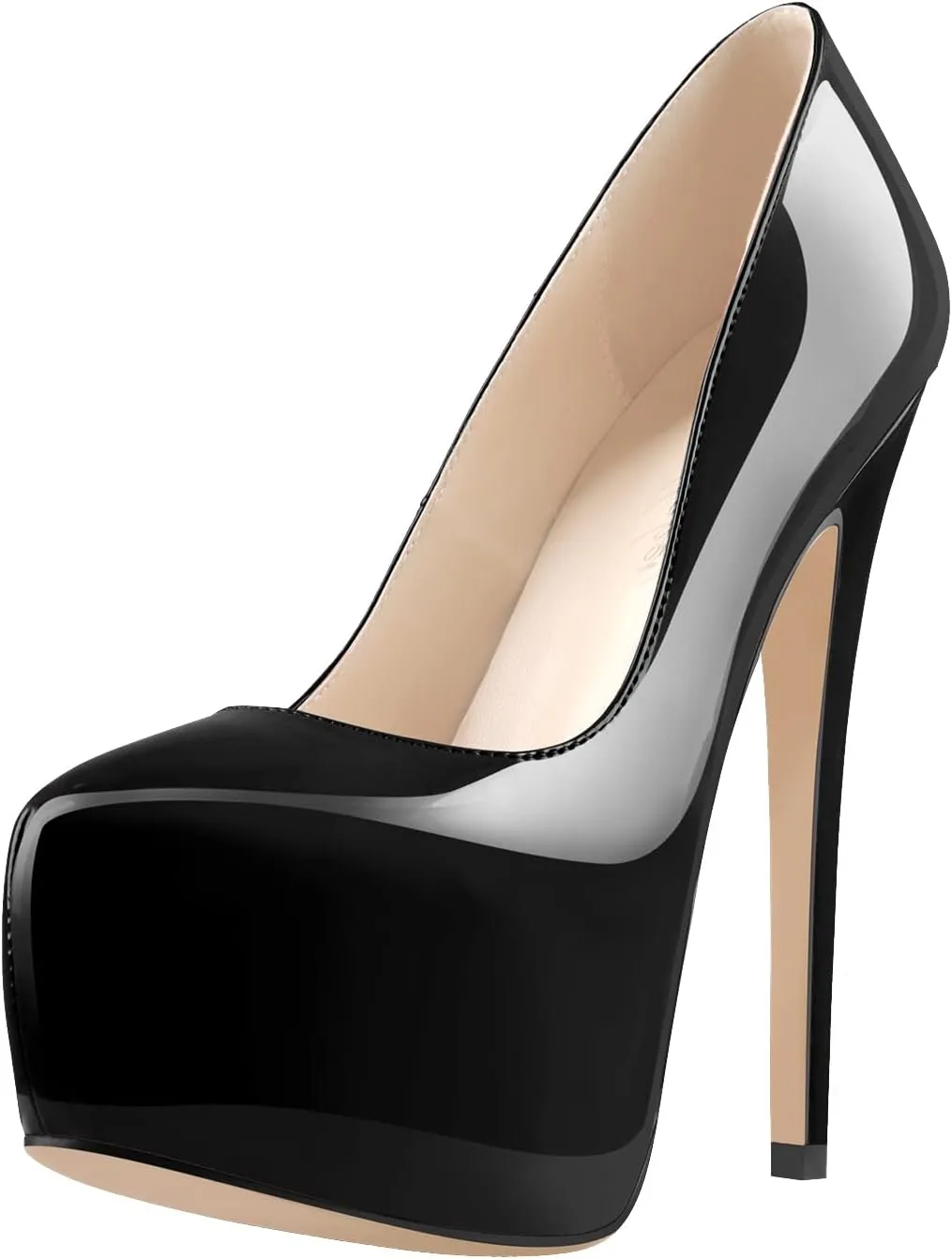 Women's High Heel Platform Round Closed Toe Dress Pump Shoes