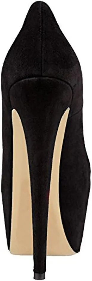 Women's High Heel Platform Round Closed Toe Dress Pump Shoes