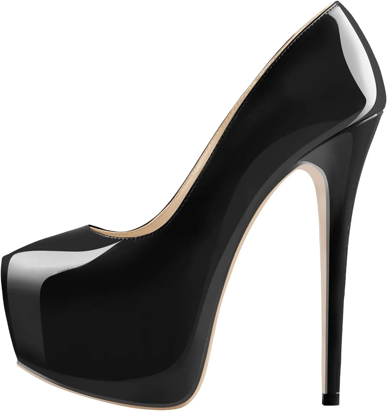 Women's High Heel Platform Round Closed Toe Dress Pump Shoes