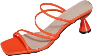 Women's Kitten Low Strappy Heels Square Toe Comfort Heeled Sandals Sexy Dress Pumps Evening Party Prom Dance Shoes