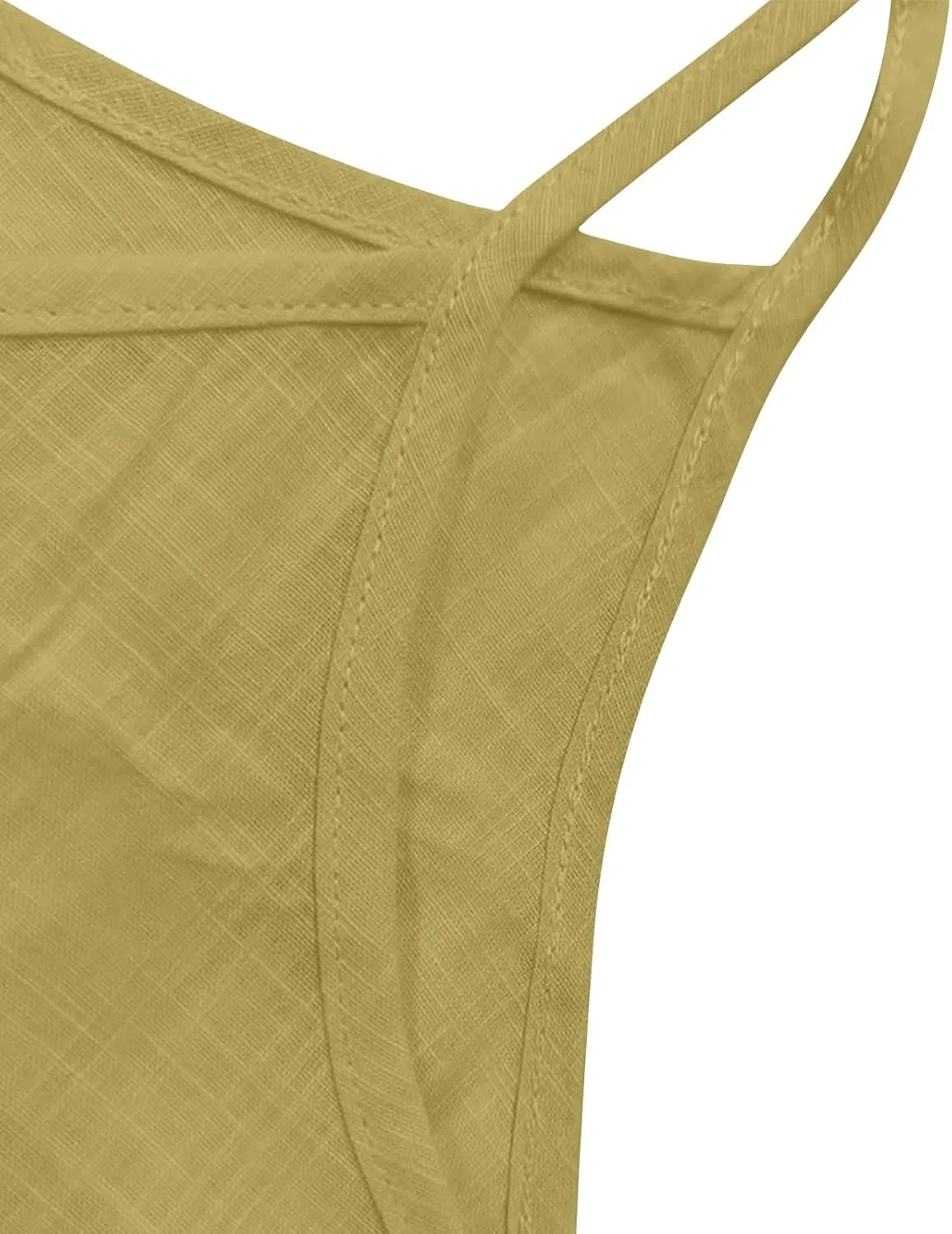 Womens Linen Tank Top Sleeveless Spaghetti Strap Top Casual Solid Color Tops Dressy Fashion Tops Summer Flowy Tank Top