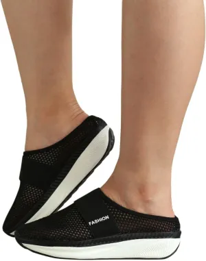 Womens Loafers Orthopedic Slip-On Loafers Wide Fit Knit Breathable Mesh Non-Slip Platform Flat Boat Shoes