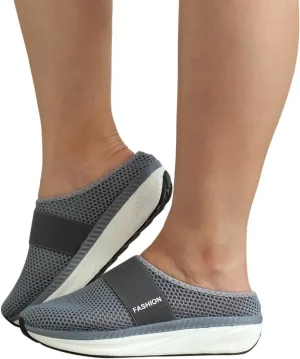 Womens Loafers Orthopedic Slip-On Loafers Wide Fit Knit Breathable Mesh Non-Slip Platform Flat Boat Shoes