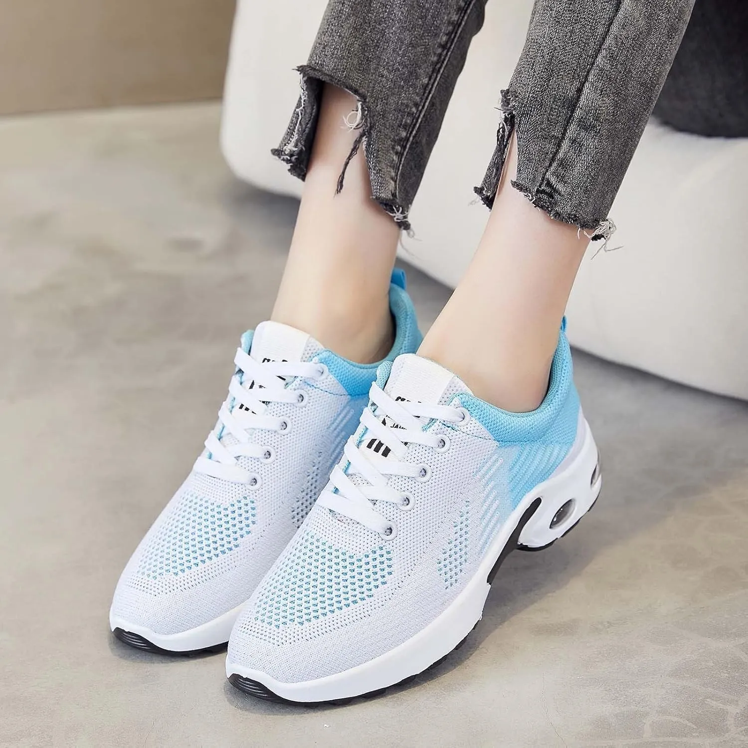 Women's Men'S Air Cushion Running Shoes Breathable Non-Slip Walking Shoes Walking Jogging Fitness Gym Fashion Sneakers Casual Comfortable Work Tennis Sport Athletic Trainers Workout Casual Sports