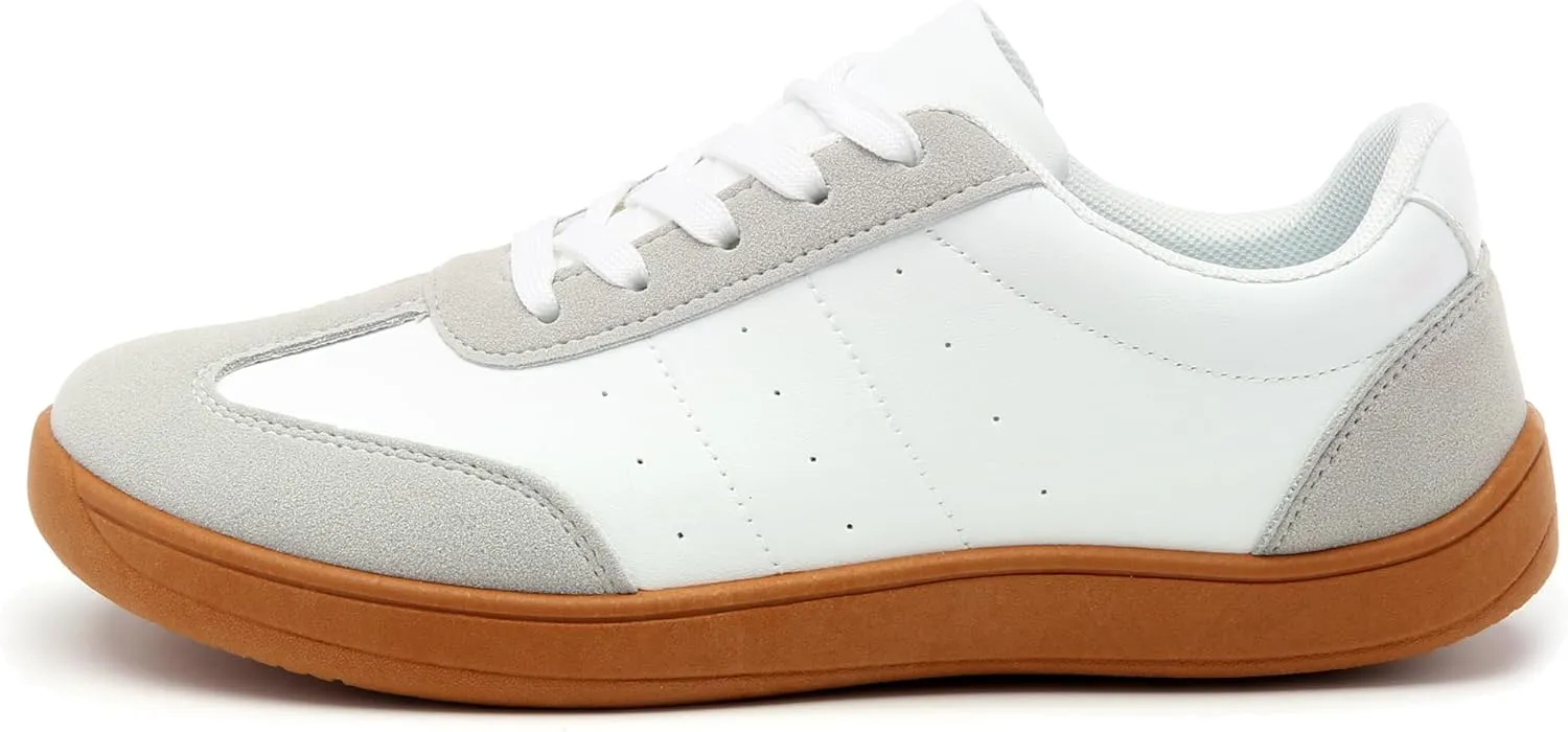 Women's Men's Classic Leather Sneakers Comfy Breathable Casual Walking Shoes Fashion Soft Lace-up Sneaker