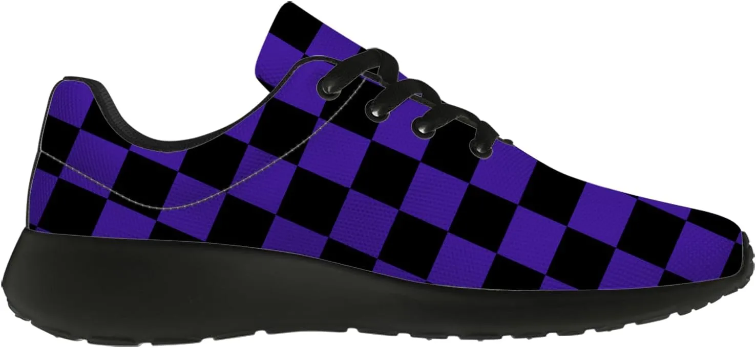 Women's Men's Running Shoes Walking Sneakers Tennis Shoes Checkered Gifts for Women Teens