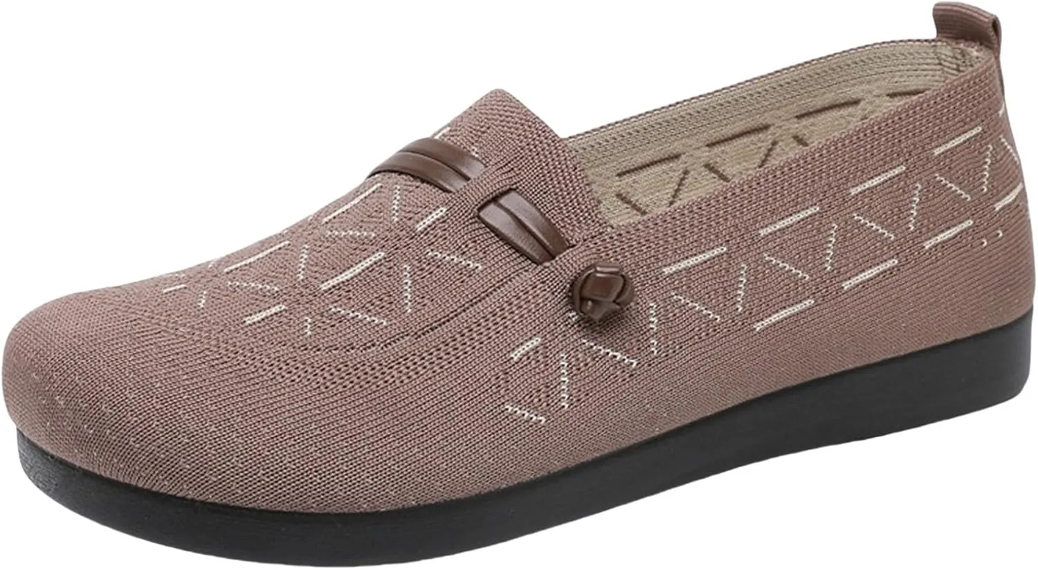 Women's Mesh Casual Shoes Breathable Flying Woven Orthopedic Sneaker Knit Slip On Walking Shoes Wide Width Dressy Flats