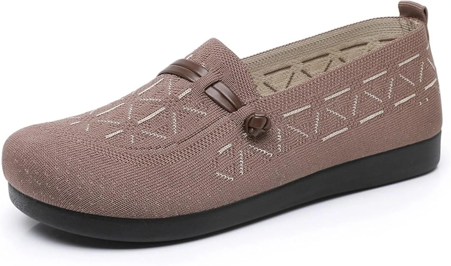 Women's Mesh Casual Shoes Breathable Flying Woven Orthopedic Sneaker Knit Slip On Walking Shoes Wide Width Dressy Flats