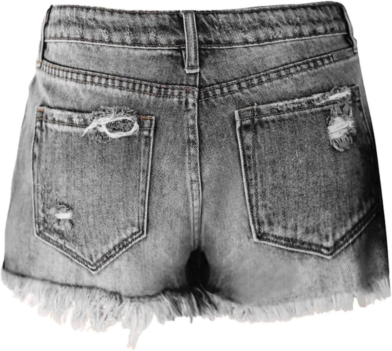 Womens Mid-High Waisted 2025 Summer Ripped Denim Jean Shorts Cutoff Stretchy Hot Short Pants