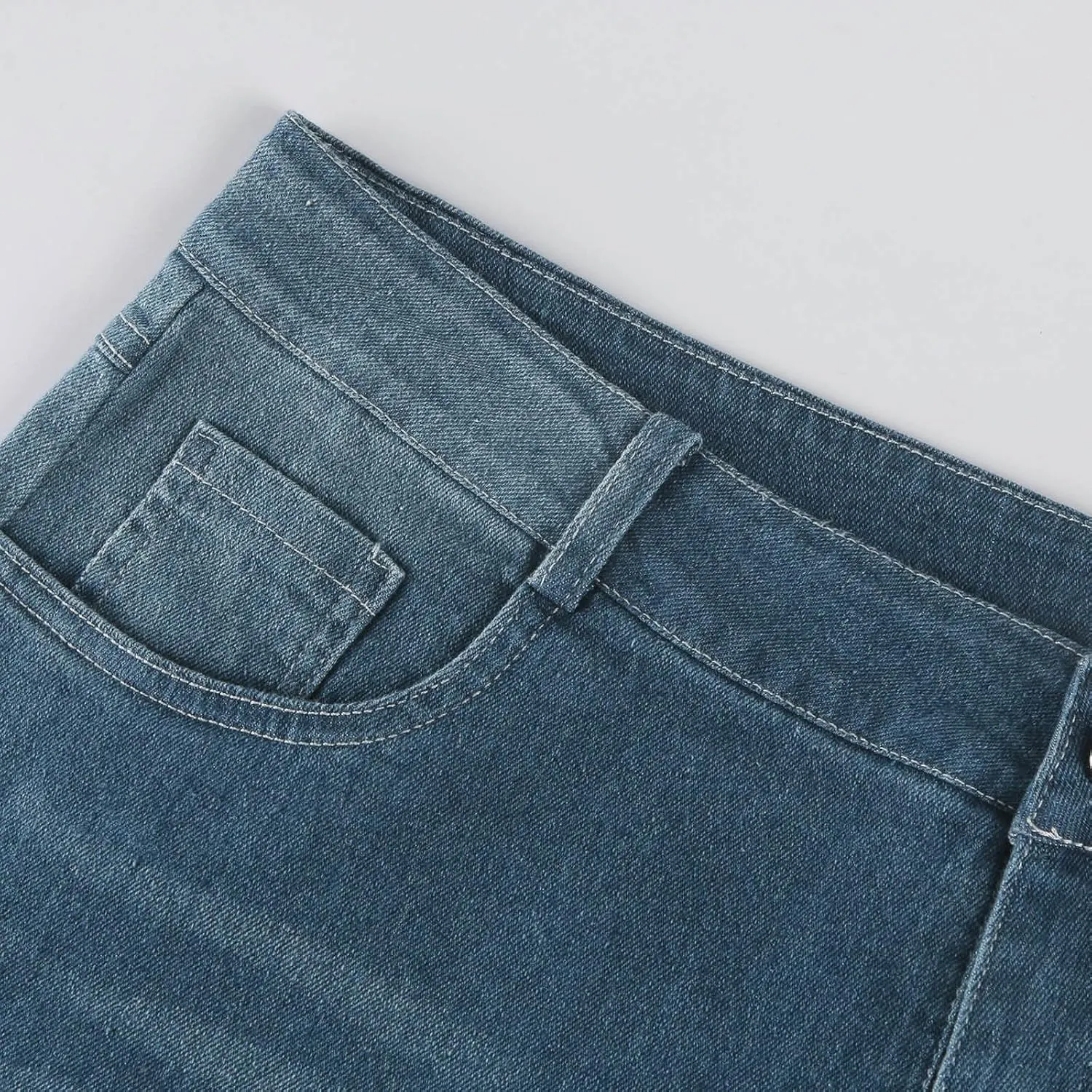 Womens Mid Waist Bell Bottom Stretchy Flare Jeans Pants High Waist Baggy Boyfriend Distressed Denim Pants