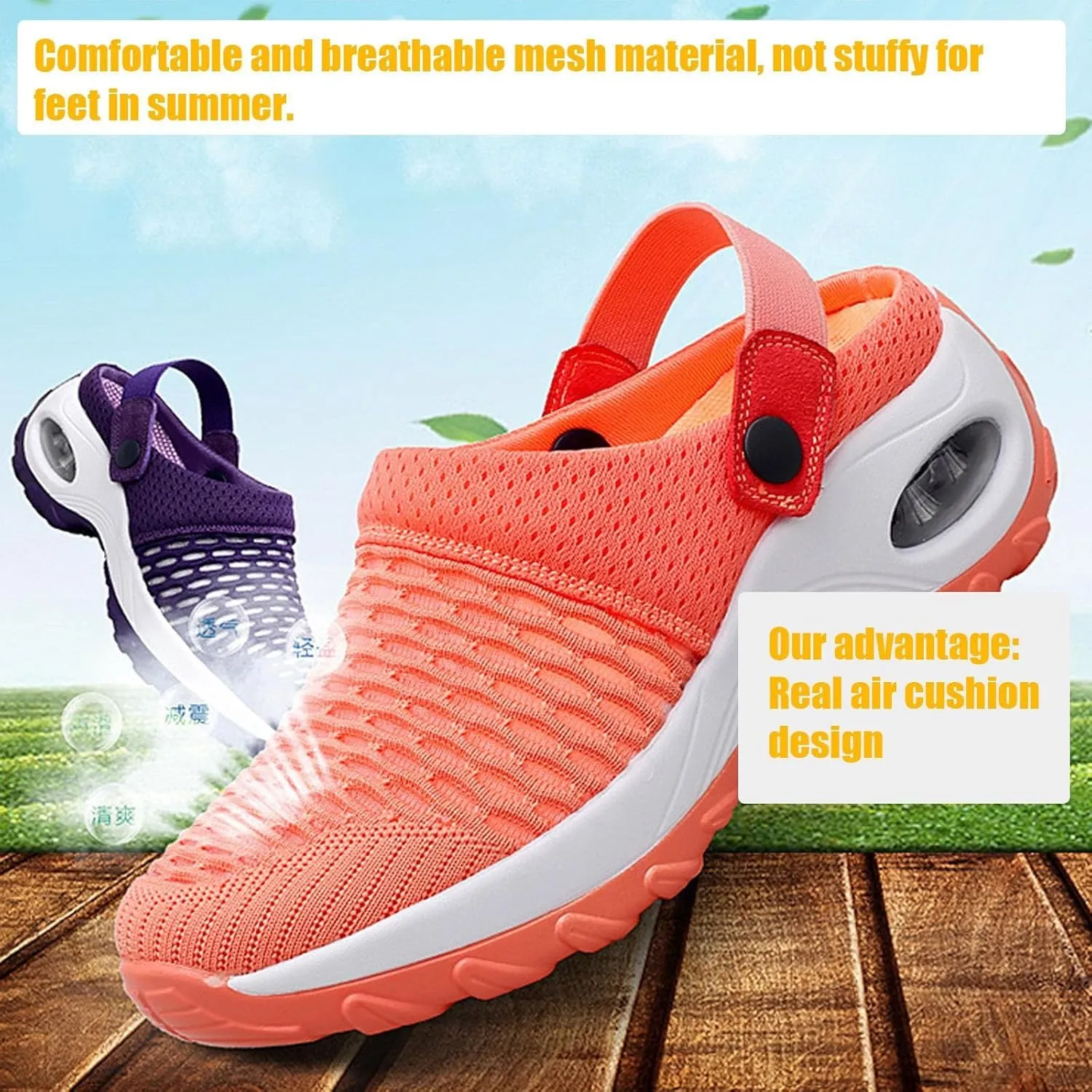 Women's Orthopedic Clogs Breathable Mesh Mules Comfort Wear Orthowear Shoes Lightweight Sports Sandals Slip On Ladies Sneakers Beach Walking Shoes for Summer Comfortable Sandal Clogs for Nurse 2025