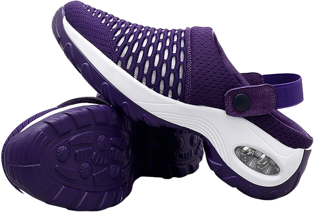 Women's Orthopedic Clogs, with Arch Support Air Cushion Breathable Mesh Shoes for Plantar Foot Fatigue, Non-Slip Comfort Clogs