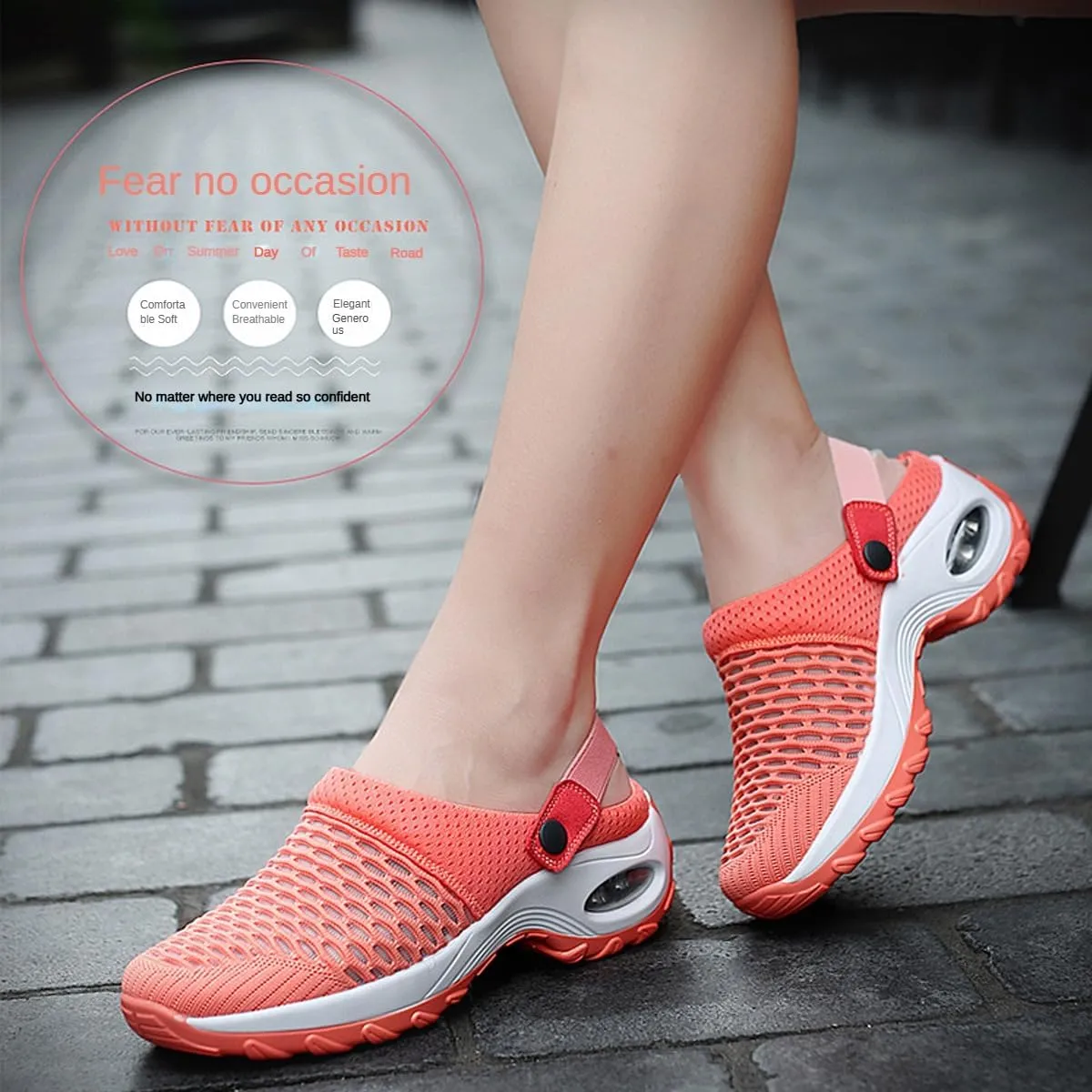 Women's Orthopedic Clogs, with Arch Support Air Cushion Breathable Mesh Shoes for Plantar Foot Fatigue, Non-Slip Comfort Clogs