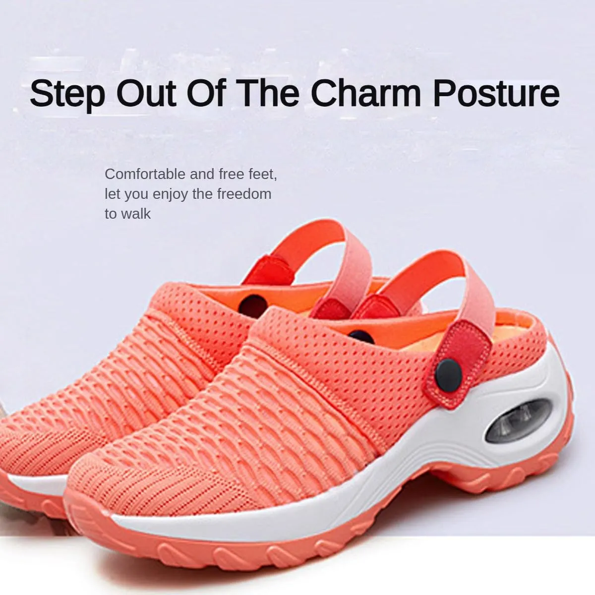 Women's Orthopedic Clogs, with Arch Support Air Cushion Breathable Mesh Shoes for Plantar Foot Fatigue, Non-Slip Comfort Clogs