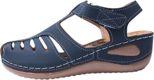 Womens Orthopedic Sandals 2025 Summer Closed Toe Wedges Dressy Casual Shoes Fisherman Comfortable Hollow Out Breathable Slides with Adjustable Straps