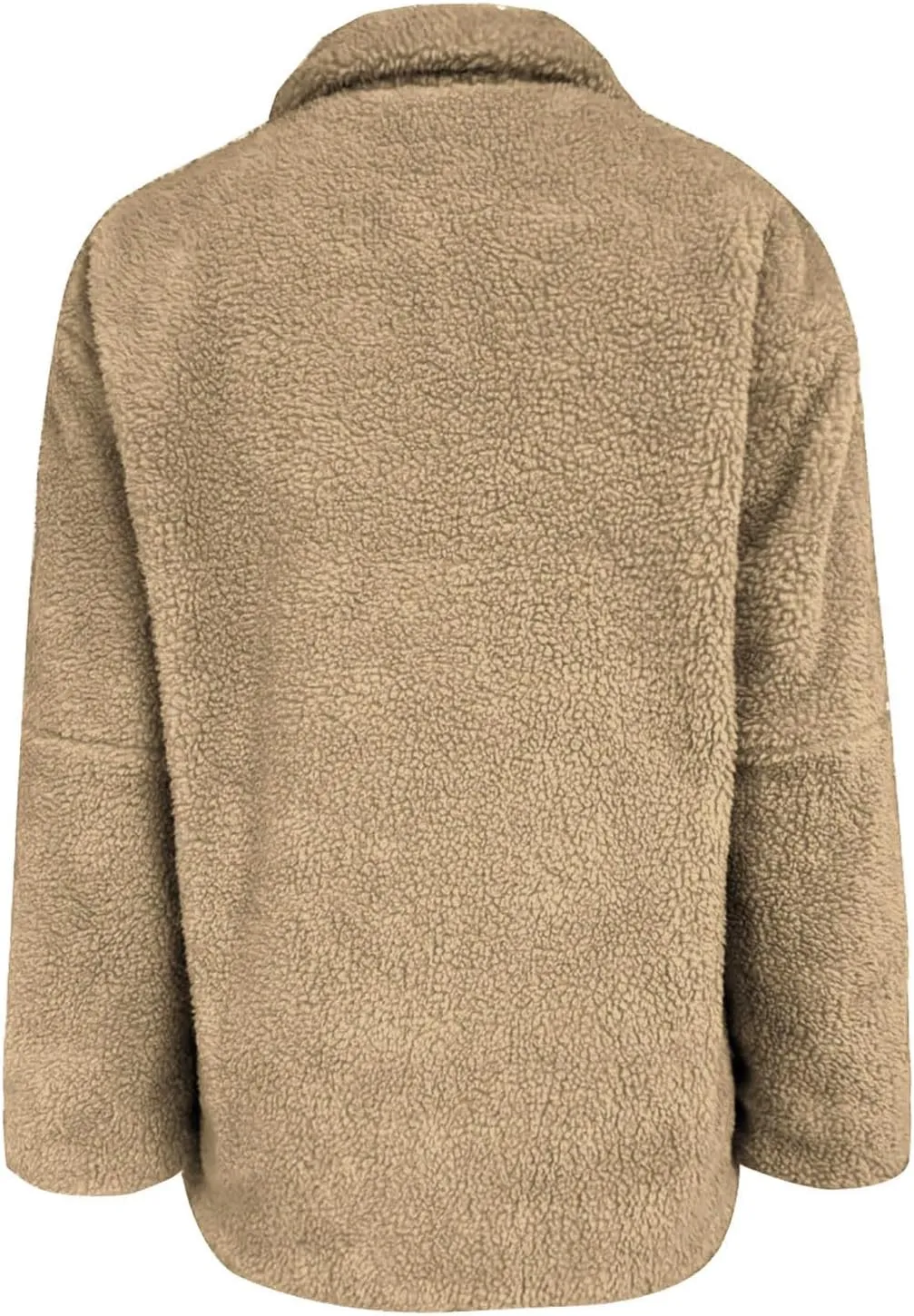 Womens Oversized Fleece Sherpa Lined Jacket Zip Up Long Sleeve Teddy Coat Casual Winter Warm Clothes with Pockets
