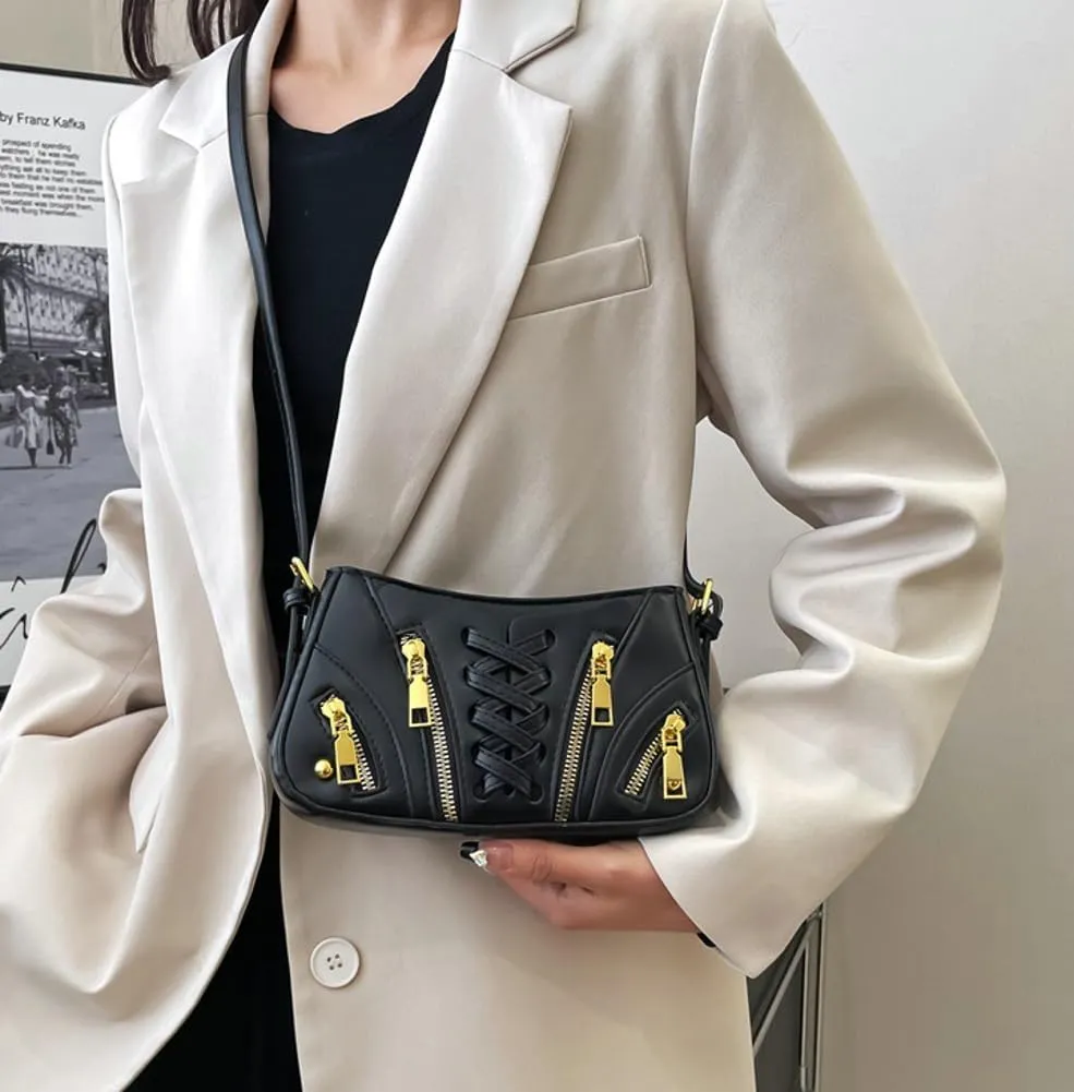 Womens PU Leather Shoulder Bags Fashion Y2k Handbag Purse Hobo Tote Bag Crossbody Bag