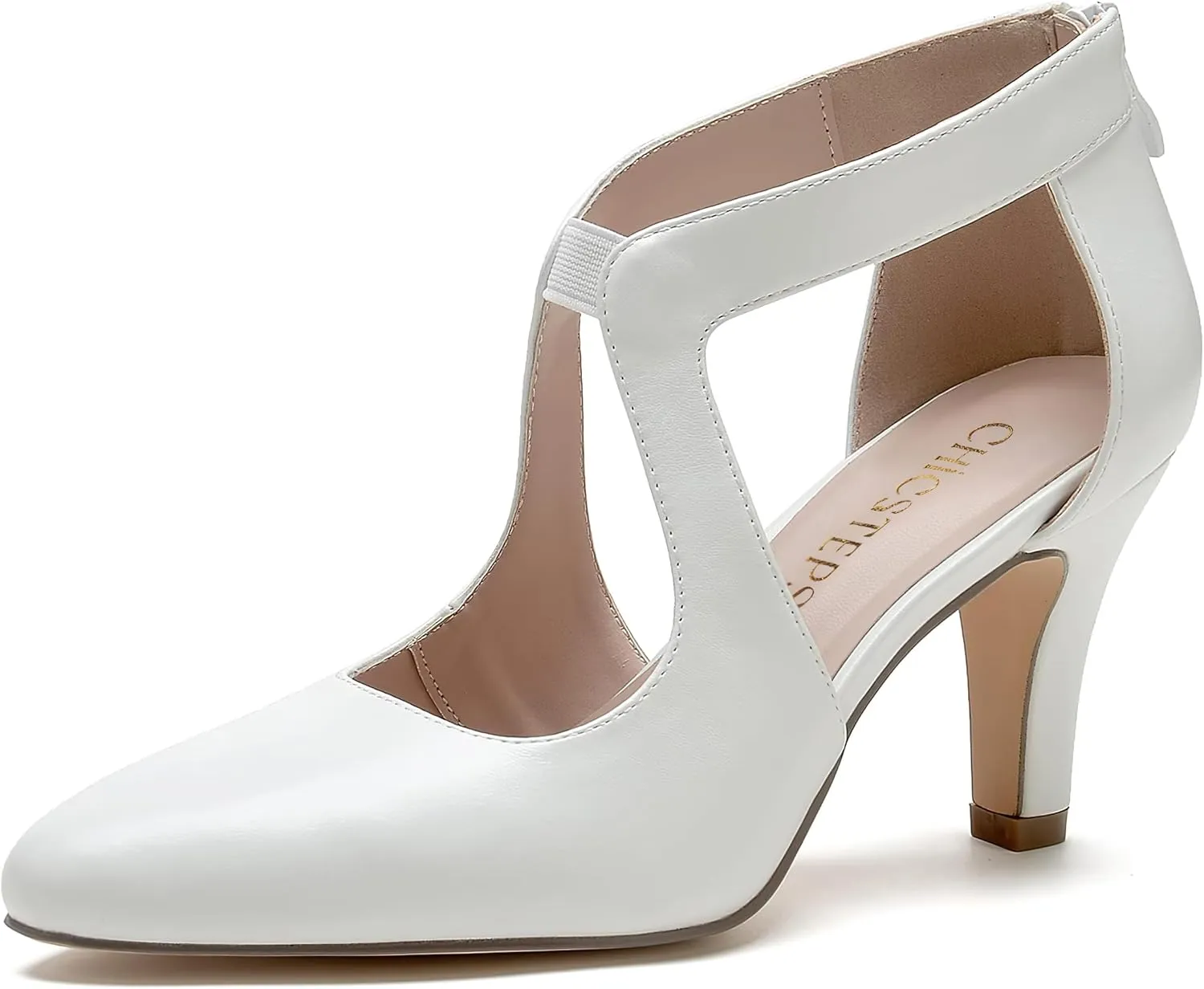 Women's Pumps,Comfortable Closed Toe 3-Inch Kitten Heels,Low Heels for Work,Office,Wedding,and Dressy Occasions,Dress Shoes for Women