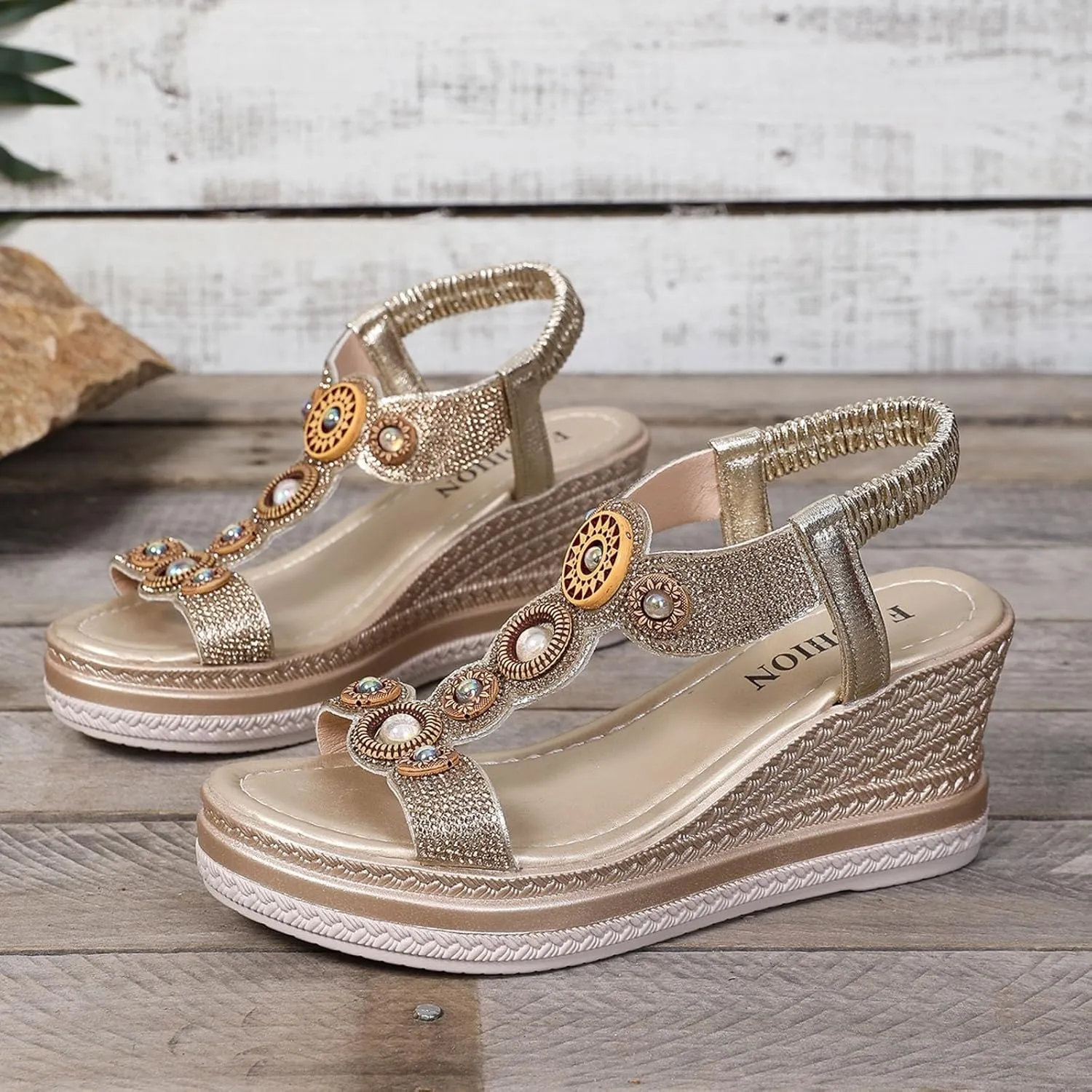 Women's Rhinestone Open Toe High Heel Sandals Open Toe Espadrilles Platform Slides Dressy High Heel Beach Summer Sandal Wide Width Walking Dress Shoes for Party Casual Beach Vacation