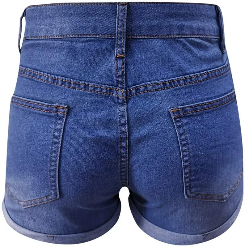 Womens Ripped Denim Shorts 2025 Summer High Waisted Short Jeans Loose Cut Off Distressed Shorts with Pockets