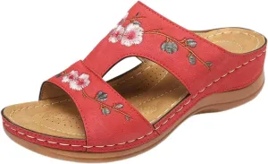 Women's Sandals Dressy Summer Flat Flip Flops Comfortable Wedge Sandals Orthopedic Slippers Arch Support Summer Casual Open Toe Slip-on Slipper Flower Hollow Platform Slides Flip Flops 2025