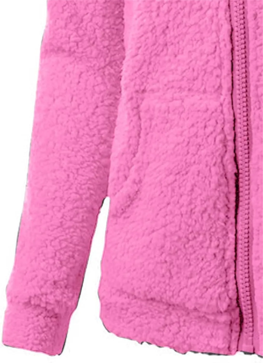 Womens Sherpa Jacket Fuzzy Plus Size Zip Up Hoodie Soft Comfy Fleece Lined Winter Coat with Pockets Warm Outerwear