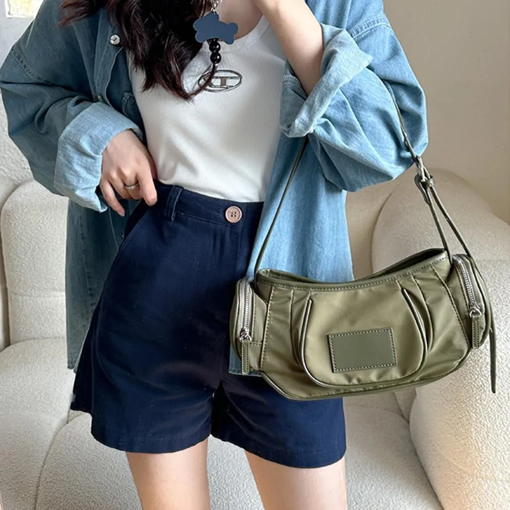 Women's Shoulder Bag Wallet Korean Niche Nylon Underarm Fashion Designer Crossbody Adjustable Strap Hobo Tote Bag